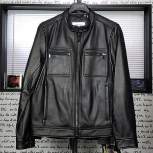 💥NEW💥 CK Men's Small Soft Black Leather Jacket